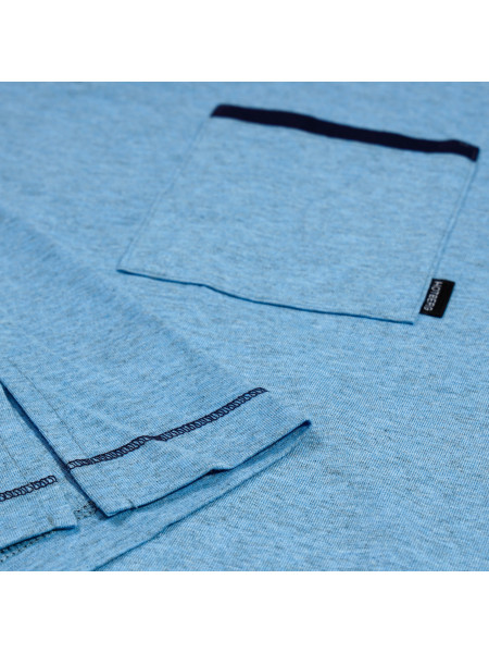 BONIFACY - męska koszula nocna i szlafmyca [błękitna]