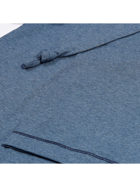 BONIFACY - męska koszula nocna z krótkim rękawem i szlafmyca [niebieska]