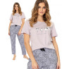 AGNA - delikatna krótka piżama damska z długimi spodniami