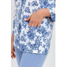 GLORIA - kobieca błękitna piżama damska w kwiaty z guzikami