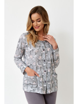 GENESIS - damska szara piżama rozpinana z kieszeniami