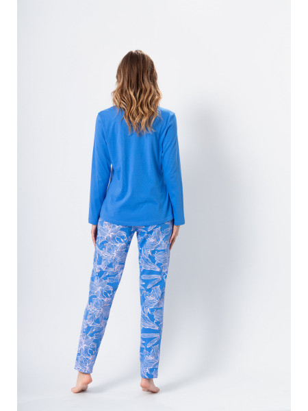 BONA - wyrazista piżama damska z kieszeniami
