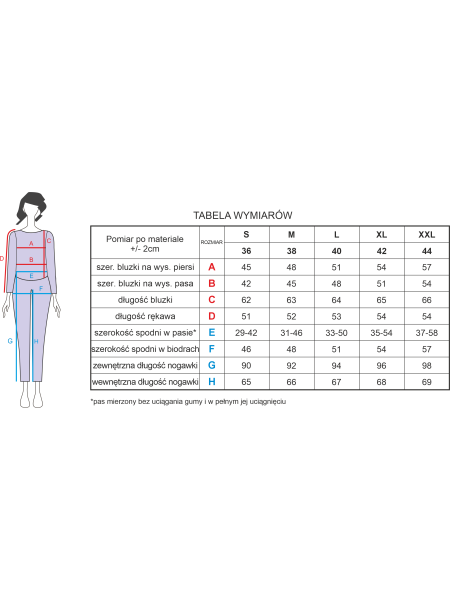 CELINA - subtelna piżama damska ze spodniami w kolorową panterkę