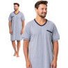 BALTAZAR - komfortowa męska koszula nocna z krótki rękawem [niebieska]