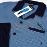 NORBERT - elegancka piżama rozpinana z kołnierzykiem [niebieska]