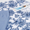 GLORIA - kobieca błękitna piżama damska w kwiaty z guzikami
