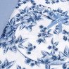 GLORIA ++size - kobieca błękitna piżama damska w kwiaty z guzikami