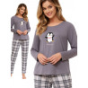 MERCEDES - szara piżama damska z pingwinem
