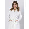 ALEKSANDRA - biały, damski szlafrok gofrowany (basenowy)