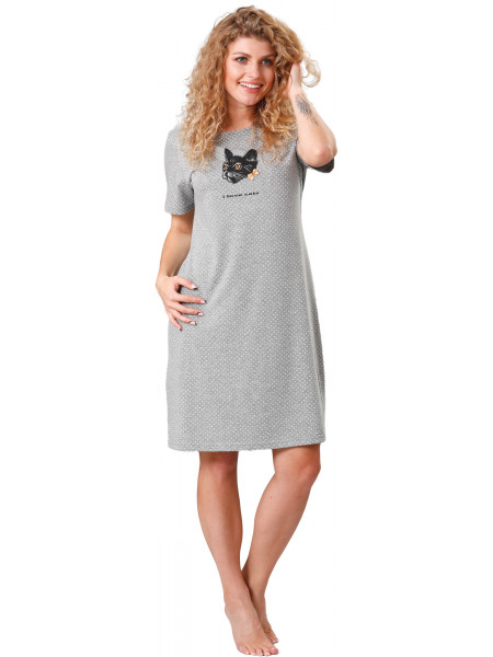 VERA - damska koszula nocna z kotem (I love cats)